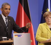 Barackas Obama ir Angela Merkel