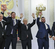 Vladimiras Saldo, Jevgenijus Beliackis, Rusijos prezidentas Vladimiras Putinas, Denisas Pu&scaron;ilinas ir Leonidas Pasečnikas