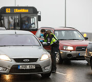 Policijos patikros punktas Kaune