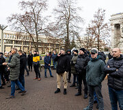 Lietuvos vežėjų asociacijos protestas prie Seimo