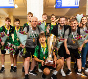 Lietuvos U16 vaikinų rinktinės sutiktuvės Vilniaus oro uoste