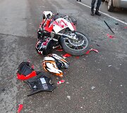 Mopedas &bdquo;Aprilia RS50&ldquo; po avarijos Alytuje 