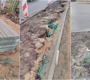 Remontuojamoje Kovo 11-osios gatvėje i&scaron; žemės styrančios juostos
