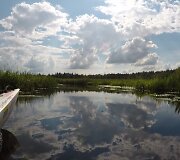 Ekspedicijos &bdquo;Baidarė upėje&ldquo; dalyviai plaukia Lakaja