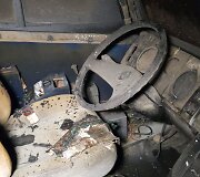 Sudegęs autobuso salonas