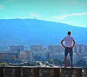 Nuo Skopjė tvirtovės griuvėsių atsiveria vaizdas į miesto panoramą