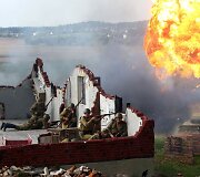 Antrojo pasaulinio karo mū&scaron;io inscenizacija &bdquo;Stalino linijos&ldquo; muziejuje Baltarusijoje