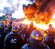 Prancūzijos policija susirėmė su degalų saugyklą blokuojančiais protestuotojais