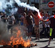 Protestuojantys Paryžiaus taksi vairuotojai