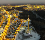 Apglėbtas &scaron;alčio Vilnius paskendo besileidžiančios saulės spinduliuose