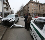Avarija Kęstučio ir Maironio g. sankryžoje, Kaune.