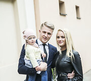 Paulius Bagdanavičius su žmona Lina ir dukra Paulina
