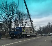 Sunkvežimio avarijos vietoje