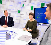 15min studijoje žemės ūkio rūmų pirmininkas Arūnas Svitojus ir aplinkosaugos koalicijos pirmininkė Lina Pa&scaron;kevičiūtė