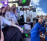 Panevėžietės dvynės į mokyklos Rugsėjo 1-osios &scaron;ventę vyko limuzinu 