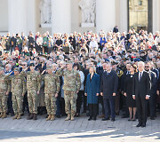 Pratybose žuvusių Jungtinių Amerikos Valstijų karių pagerbimo ir i&scaron;lydėjimo ceremonija Vilniuje