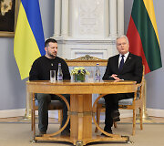 Prezidentūroje įvyko oficiali Ukrainos vadovo Volodymyro Zelenskio pasitikimo ceremonija
