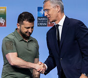 Volodymyro Zelenskio spaudos konferencija NATO vir&scaron;ūnių susitikime Vilniuje