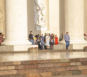 Smarkus lietus Vilniaus senamiestyje