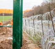 Spaudos konferencija prie Lietuvos ir Baltarusijos pasienio