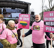 Pieno gamintojų protesto akcija Vilniuje