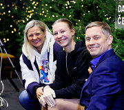 Meda Variakojytė ir treneriai Raimo Reinsalu bei Olga Kovalkova