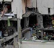 Apgriautas daugiabutis Kyjive po birželio 24-osios naktinės atakos
