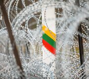 Spaudos konferencija prie Lietuvos ir Baltarusijos pasienio
