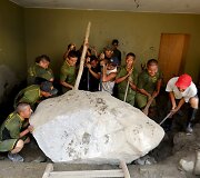 Žemės nuo&scaron;liaužos padariniai Čosikos mieste