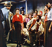  Aktoriai Dorothy Dandridge ir Sidney'us Poitieris &bdquo;Porgio ir Besės&ldquo; ekranizacijoje, 1959 m.