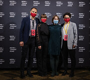 Filmų festivalio &bdquo;Nepatogus kinas&ldquo; atidarymo akimirka