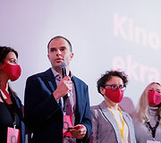 Filmų festivalio &bdquo;Nepatogus kinas&ldquo; atidarymo akimirka