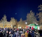 Biržų Kalėdų eglės įžiebimo &scaron;ventės akimirka