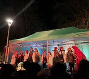 Biržų Kalėdų eglės įžiebimo &scaron;ventės akimirka