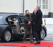 Prezidentūroje įvyko oficiali Ukrainos vadovo Volodymyro Zelenskio pasitikimo ceremonija