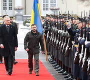 Prezidentūroje įvyko oficiali Ukrainos vadovo Volodymyro Zelenskio pasitikimo ceremonija