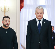 Prezidentūroje įvyko oficiali Ukrainos vadovo Volodymyro Zelenskio pasitikimo ceremonija