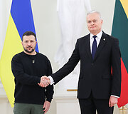 Prezidentūroje įvyko oficiali Ukrainos vadovo Volodymyro Zelenskio pasitikimo ceremonija