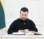 Prezidentūroje įvyko oficiali Ukrainos vadovo Volodymyro Zelenskio pasitikimo ceremonija