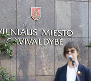 protestas prie&scaron; lietuvių ra&scaron;ytojų memorialinių erdvių naikinimą.