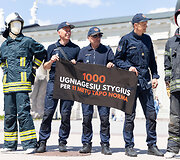 NPPSS, UGPS ir giminingų ugniagesių gelbėtojų profesinių sąjungų protestas