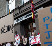 Užupio gimnazijos bendruomenės protestas