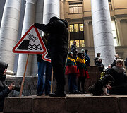 Ketvirtadienio protestas &bdquo;&Scaron;alin rankas nuo laisvo žodžio!&ldquo;