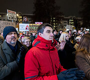 Ketvirtadienio protestas &bdquo;&Scaron;alin rankas nuo laisvo žodžio!&ldquo;