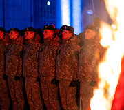Sausio 13-osios atminimo laužų uždegimo ceremonija Nepriklausomybės aik&scaron;tėje