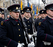 Valstybės vėliavos pakėlimo ceremonija Nepriklausomybės aik&scaron;tėje