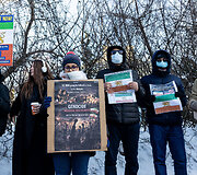 Iraniečių protesto akcija prie JAV ambasados prie&scaron; Irano rėžimą