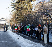 Iraniečių protesto akcija prie JAV ambasados prie&scaron; Irano rėžimą