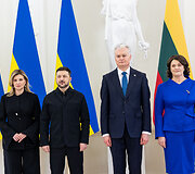 Olena Zelenska, Volodymyras Zelenskis, Gitanas Nausėda, Diana Nausėdienė
