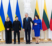 Olena Zelenska, Volodymyras Zelenskis, Gitanas Nausėda, Diana Nausėdienė